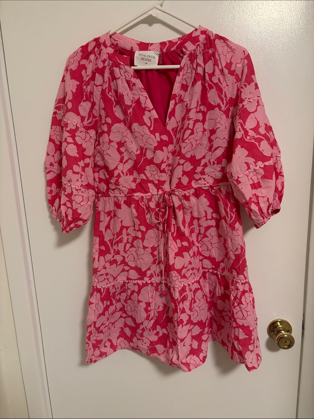 Hyacinth House Pink Floral Tie-Waist Dress NWOT